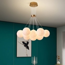 Moon Bubble Chandelier Moderne 3D-Printet Baller Pendellampe