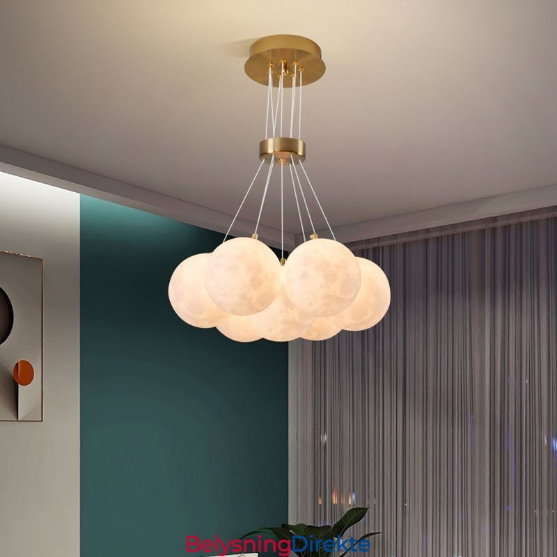 Moon Bubble Chandelier Moderne 3D-Printet Baller Pendellampe