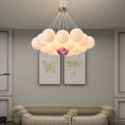 Moon Bubble Chandelier Moderne 3D-Printet Baller Pendellampe