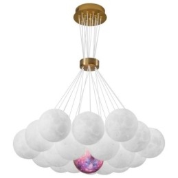 Moon Bubble Chandelier Moderne 3D-Printet Baller Pendellampe