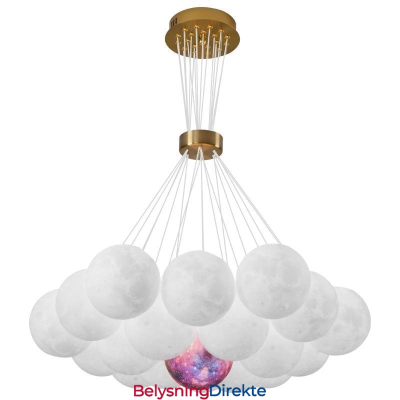 Moon Bubble Chandelier Moderne 3D-Printet Baller Pendellampe