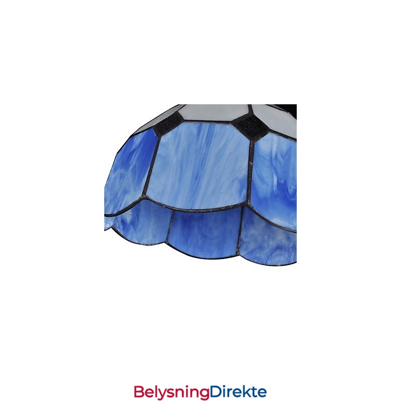 Lysekrone I Ministil I Landlig Garasje, Hvit + Blå Glasslamper