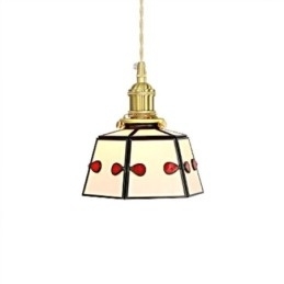 Fargerik Glassanhengslampe I Japansk Stil, Retro, Dekorativ Nattbordslampe