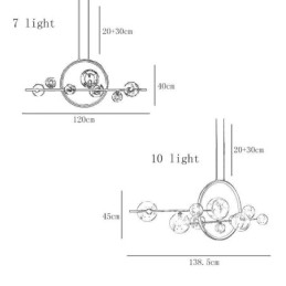 Moderne Metalllysekrone Med Bobler I Klart Glass