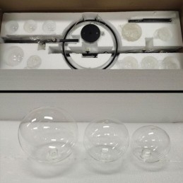 Moderne Metalllysekrone Med Bobler I Klart Glass