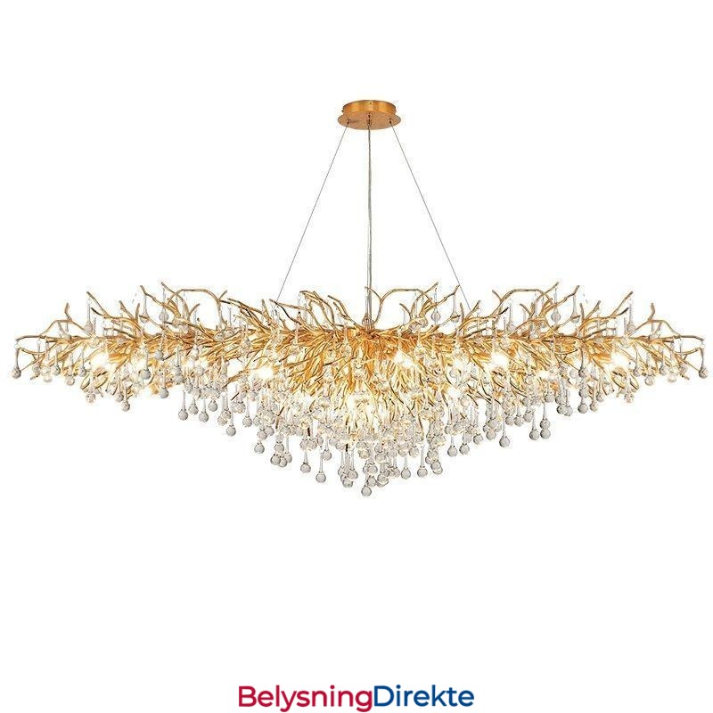 Luksuriøs Krystalllysekrone Gull Moderne Takhengelampe Spisestue