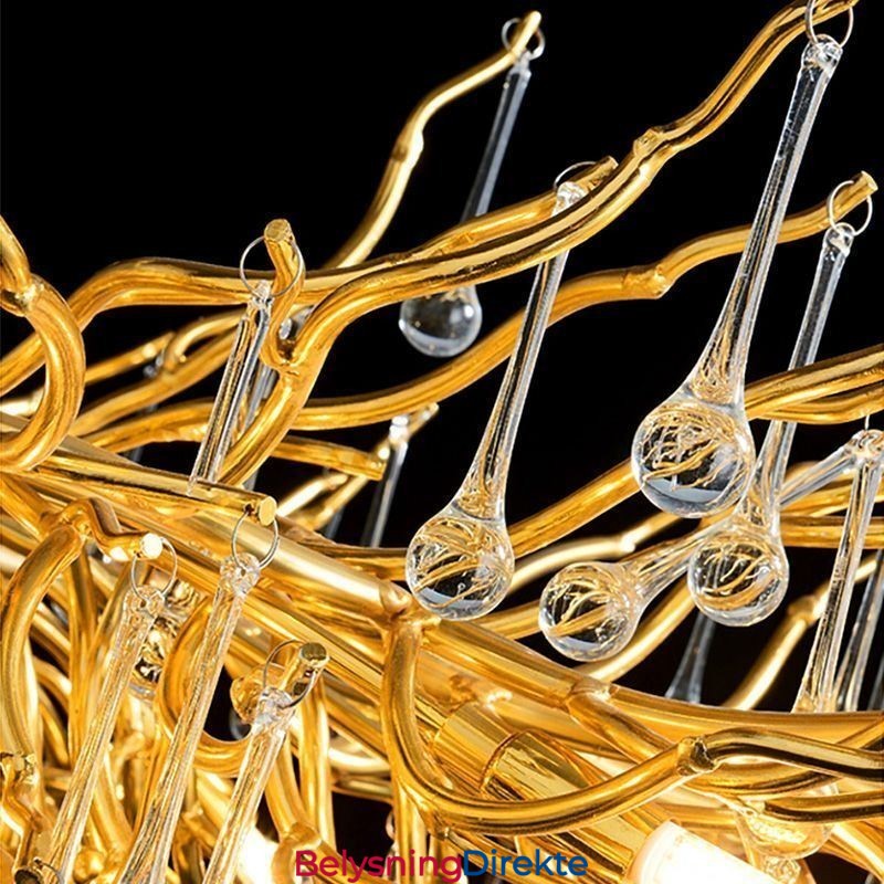Luksuriøs Krystalllysekrone Gull Moderne Takhengelampe Spisestue