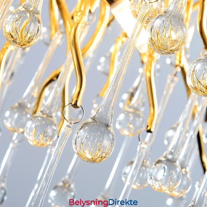 Luksuriøs Krystalllysekrone Gull Moderne Takhengelampe Spisestue