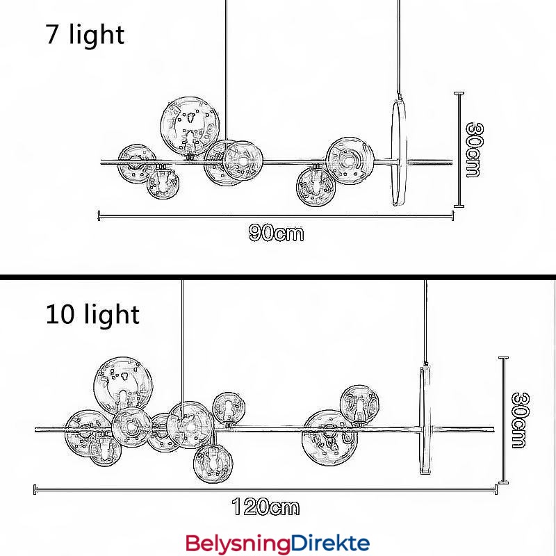 Moderne Glassboble-Anhengslampe Med G9-Pærer, Lysekrone