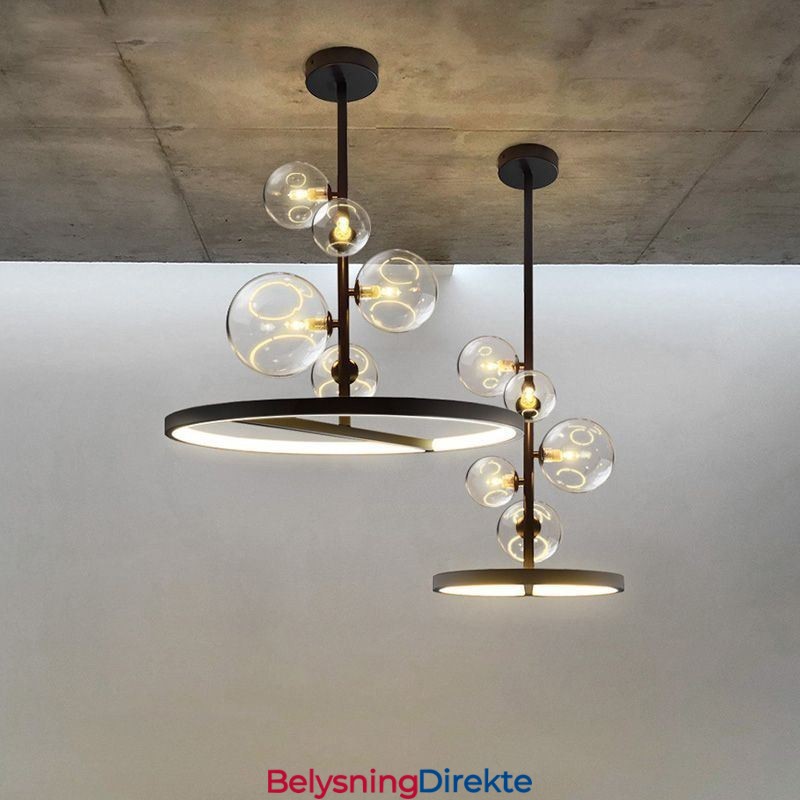 Moderne Hengende Lysarmatur Lysekrone Glass Boble Anhengslampe