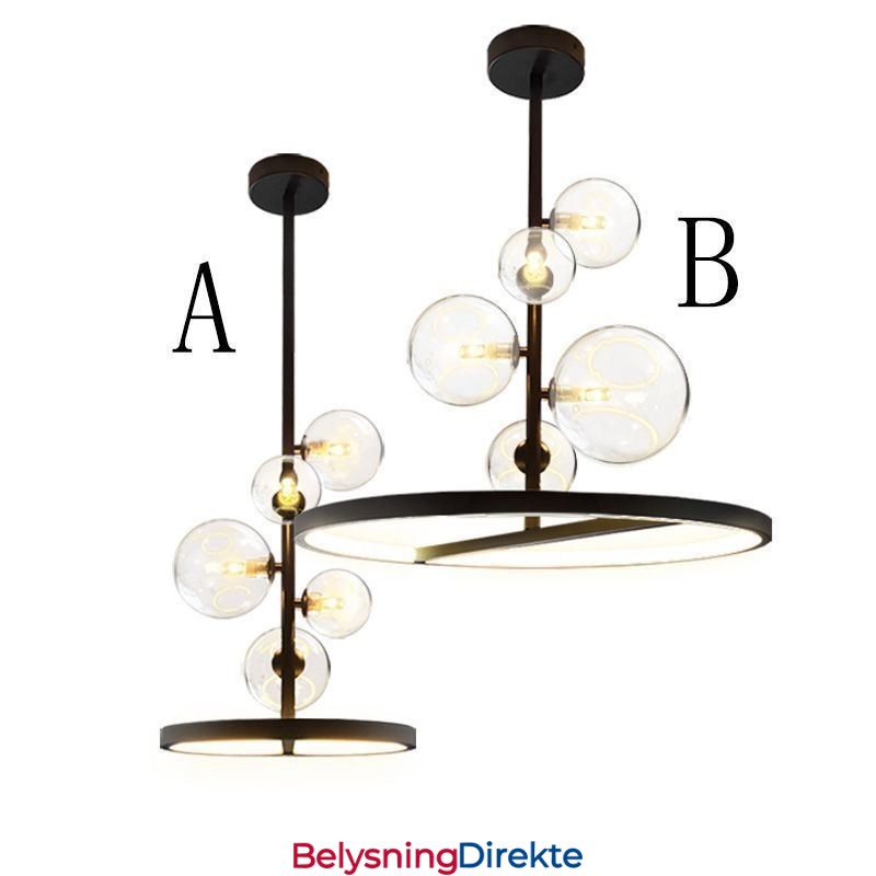 Moderne Hengende Lysarmatur Lysekrone Glass Boble Anhengslampe