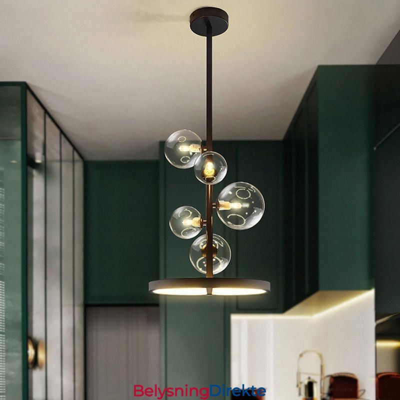 Moderne Hengende Lysarmatur Lysekrone Glass Boble Anhengslampe