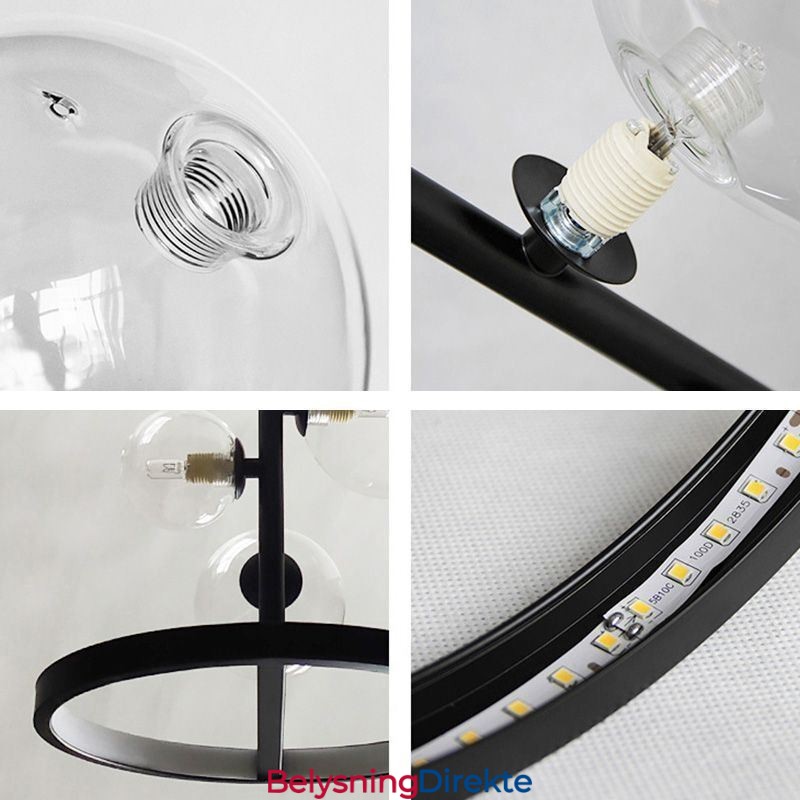 Moderne Hengende Lysarmatur Lysekrone Glass Boble Anhengslampe