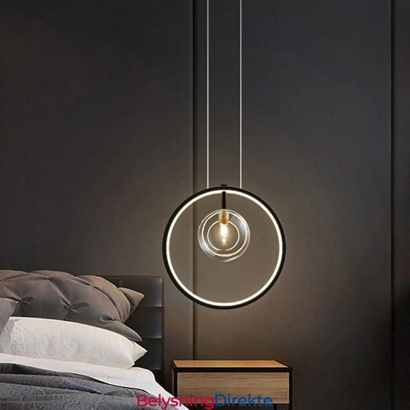 Nordisk Pendellampe I Glass, Sirkelformet Lysekrone, Moderne Stuelampe