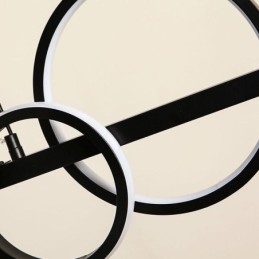 Moderne Glassboble-Anhengslampe I Svart Med Lange Festefester