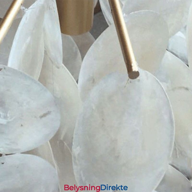 Rund Lagdelt Hengende Lysekrone Med Naturlig Skjell, Spisestue