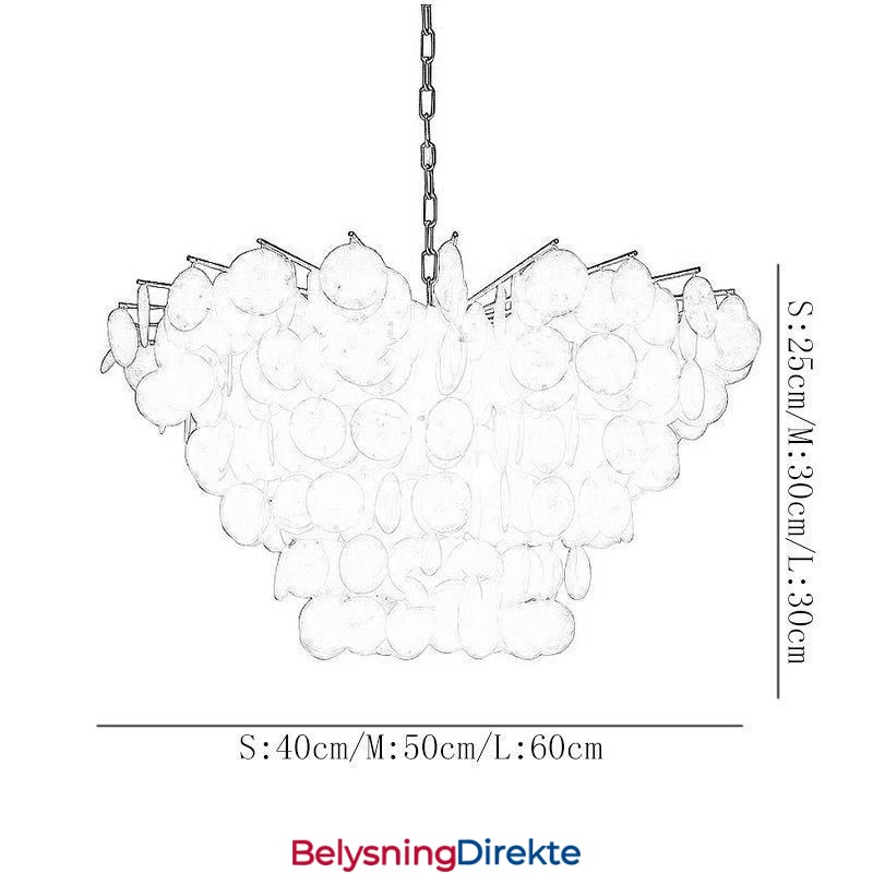 Rund Lagdelt Hengende Lysekrone Med Naturlig Skjell, Spisestue