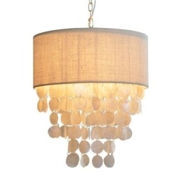 Moderne Pendellampe Med Maneter Og Skjell Med Sylinderskjerm