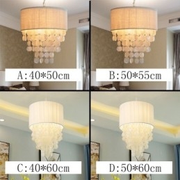 Moderne Pendellampe Med Maneter Og Skjell Med Sylinderskjerm