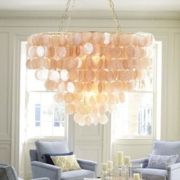 Naturlig Skjelllysekrone Rund Lagdelt Hengende Lysebrun Svart