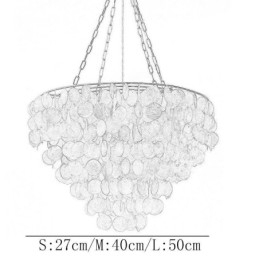 Naturlig Skjelllysekrone Rund Lagdelt Hengende Lysebrun Svart