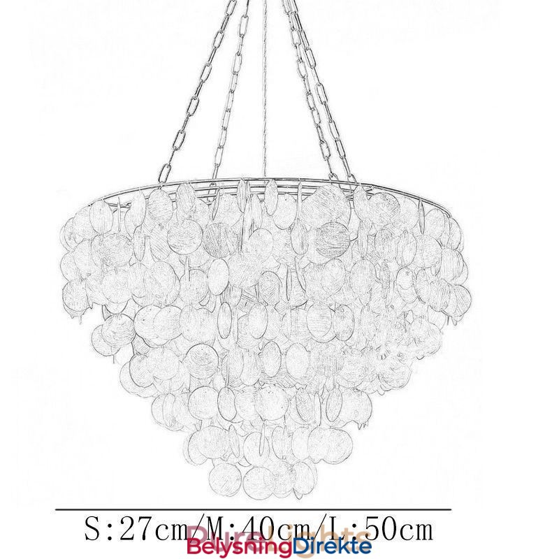 Naturlig Skjelllysekrone Rund Lagdelt Hengende Lysebrun Svart