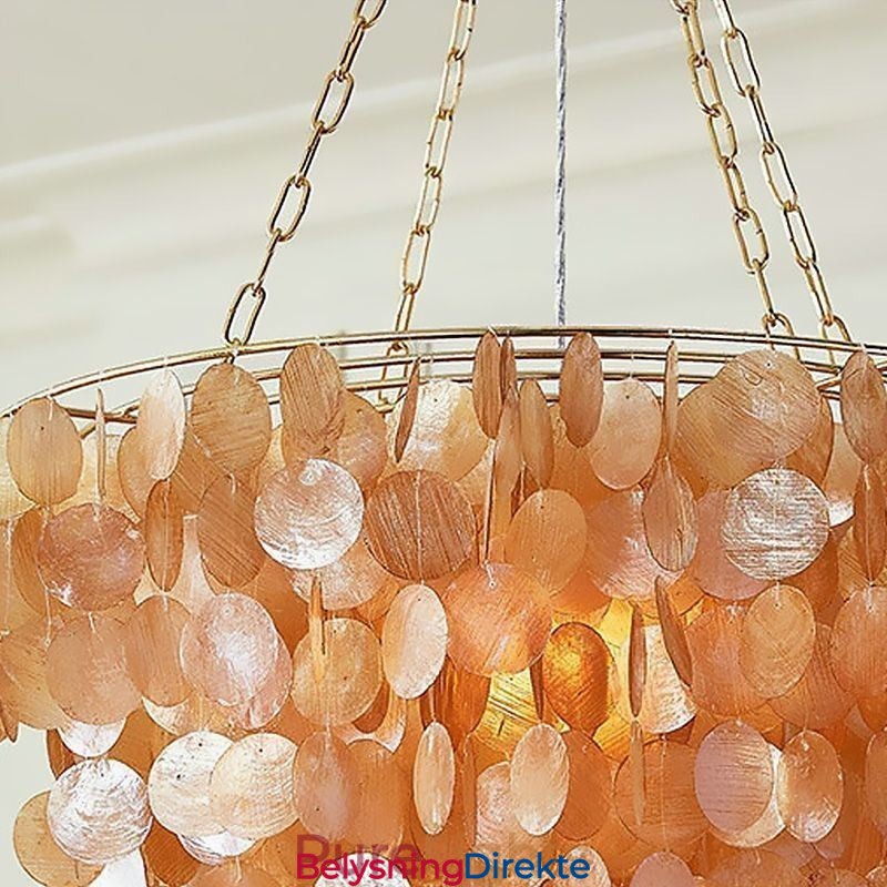 Naturlig Skjelllysekrone Rund Lagdelt Hengende Lysebrun Svart