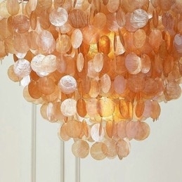 Naturlig Skjelllysekrone Rund Lagdelt Hengende Lysebrun Svart