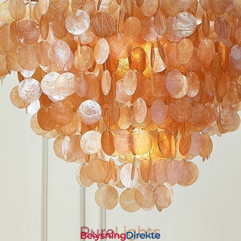 Naturlig Skjelllysekrone Rund Lagdelt Hengende Lysebrun Svart