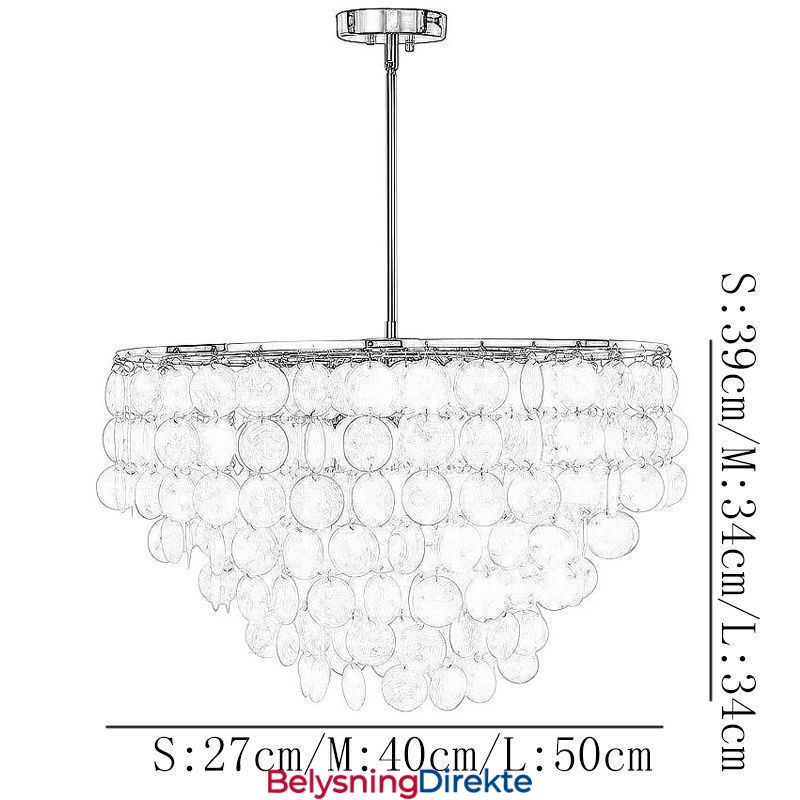 Europeisk Skjell Pendellampe Moderne Hengende Lampe