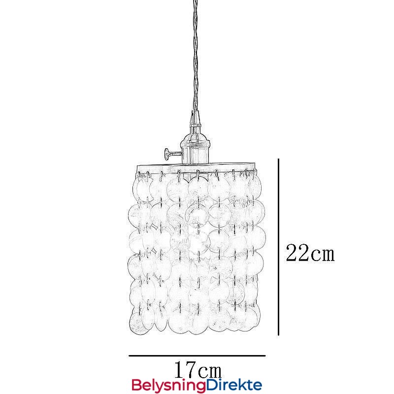 Moderne Klassisk Lysekrone Med Hvit Skjellskjerm Og Anhengslampe Til Taket