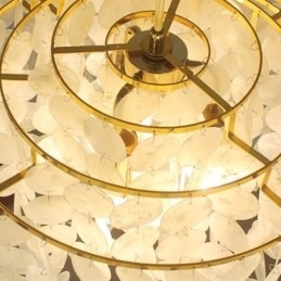 Moderne Regndråpelysekrone Hvit Skjellskjerm Takpendelbelysning