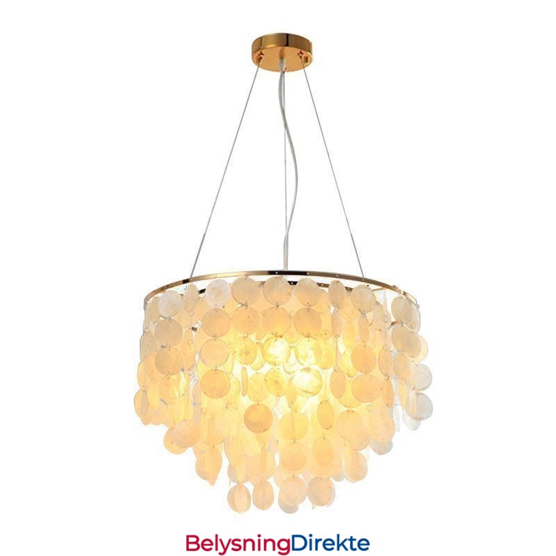 Moderne Hvit Skalllampe I Tak, Pendellampe, Lysekrone