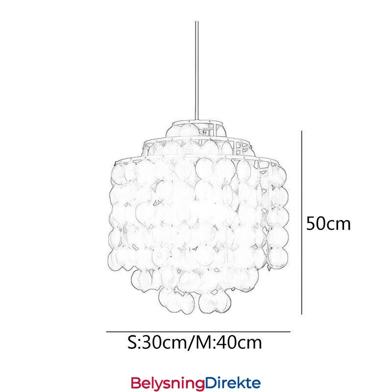 Moderne Klassisk Pendellampe Hvit Skallskjermlampe