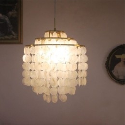 Moderne Klassisk Pendellampe Hvit Skallskjermlampe