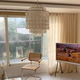 Moderne Klassisk Pendellampe Hvit Skallskjermlampe