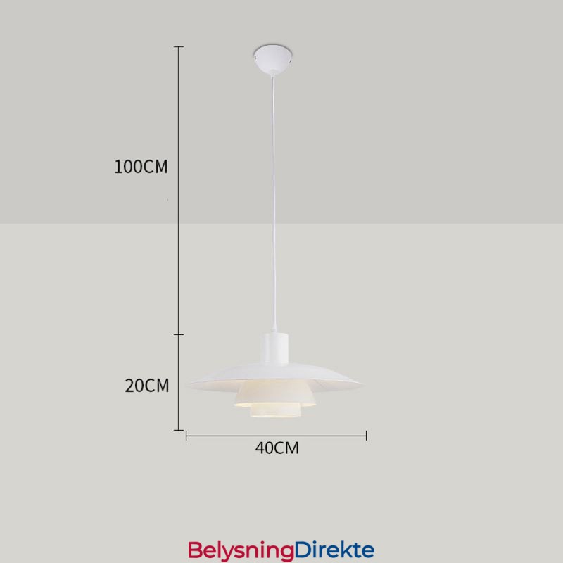 Hvit Aluminiums Pendellampe Moderne Lysekrone Justerbar Hengende Lysarmatur