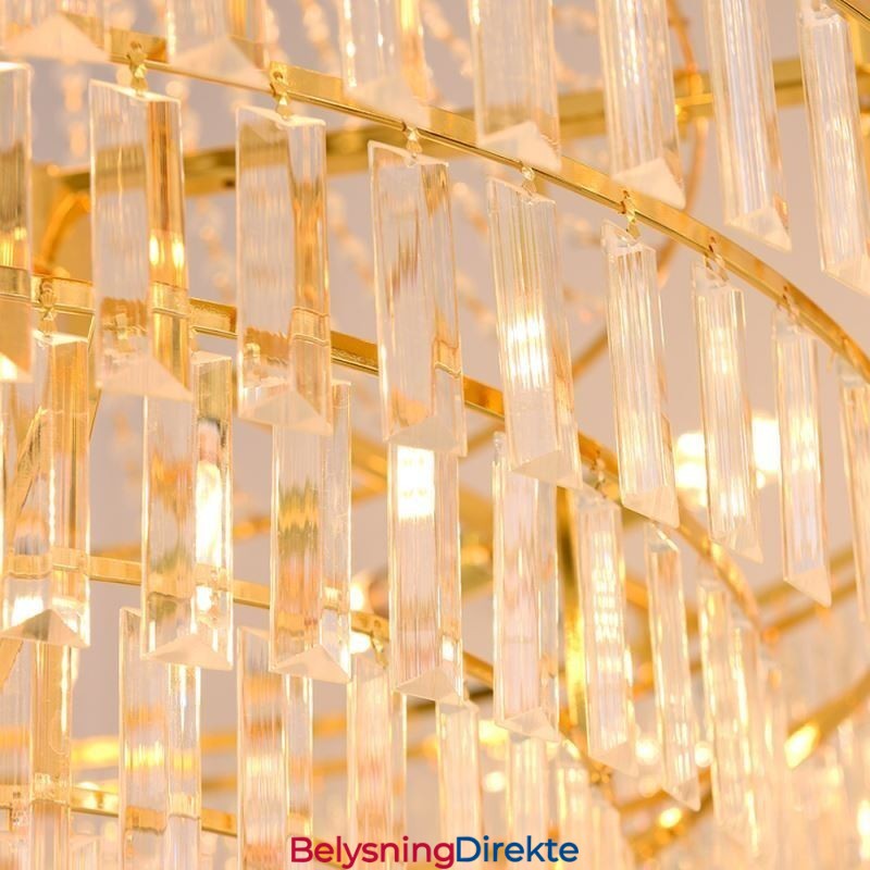 Gullkrystall Pendellampe 4 Nivåer Takbelysning 7 Lys