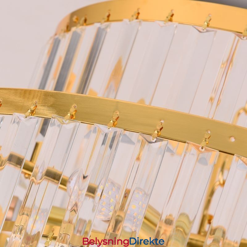 Gullkrystall Pendellampe 5 Nivåer Takbelysning 7 Lys
