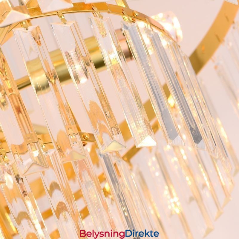 Gullkrystall Pendellampe 5 Nivåer Takbelysning 7 Lys