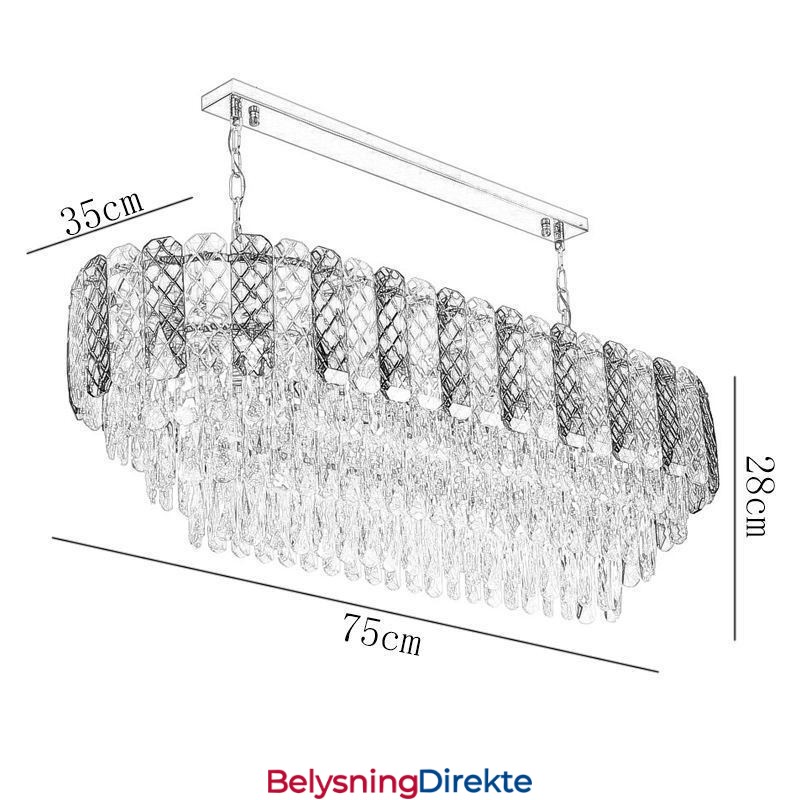 Moderne Krystall Pendellampe Luksuriøs Oval Hengelampe