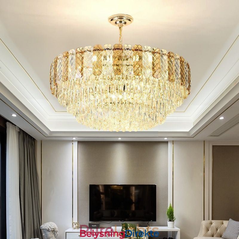 Luksuriøs Europeisk Pendellampe Krystalltaklampe