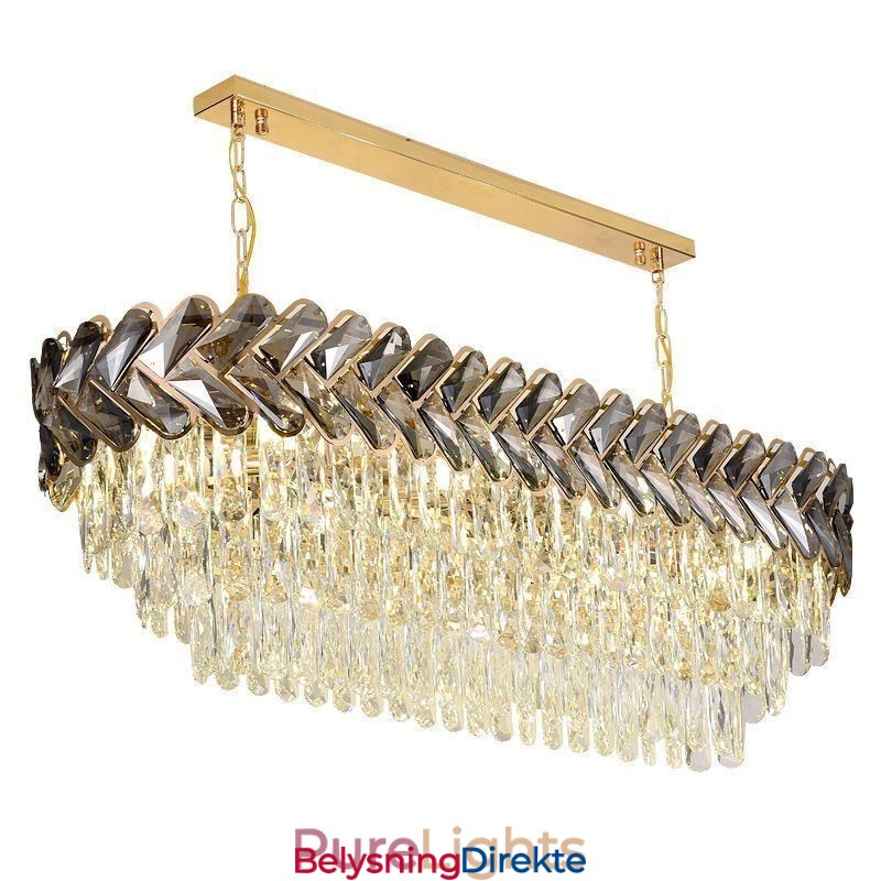 Europeisk Krystall Pendellampe Luksuriøs Oval Taklampe