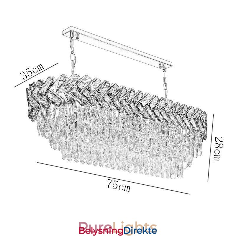 Europeisk Krystall Pendellampe Luksuriøs Oval Taklampe