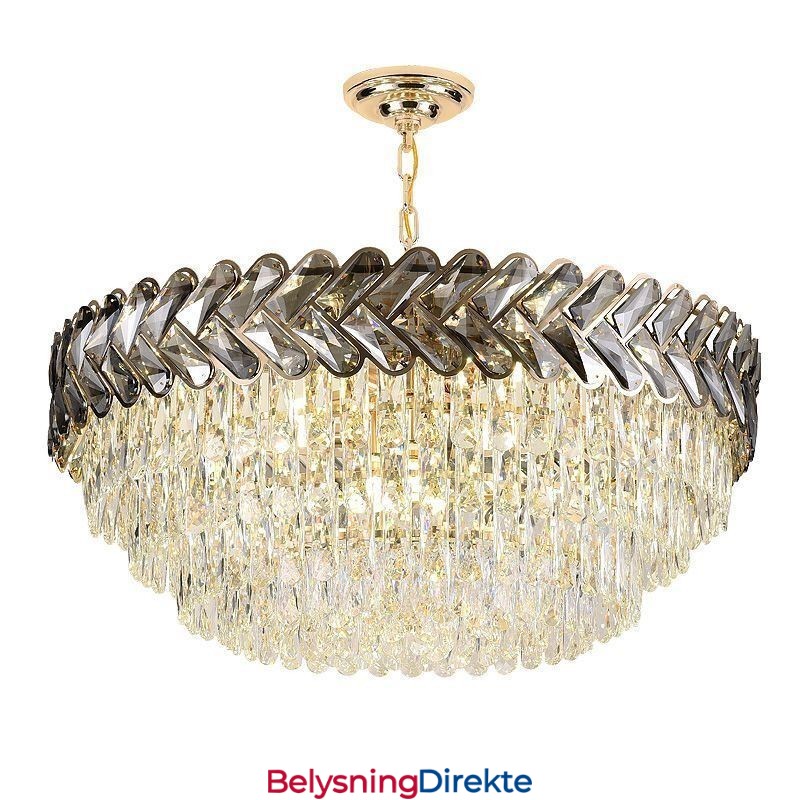 Krystall Pendellampe Gullfarget Taklampe