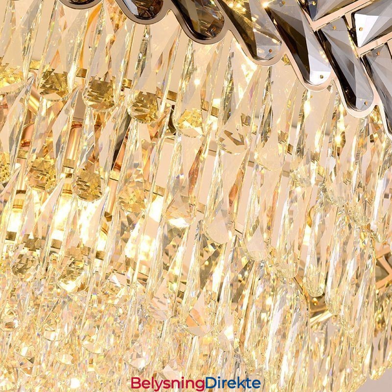 Krystall Pendellampe Gullfarget Taklampe