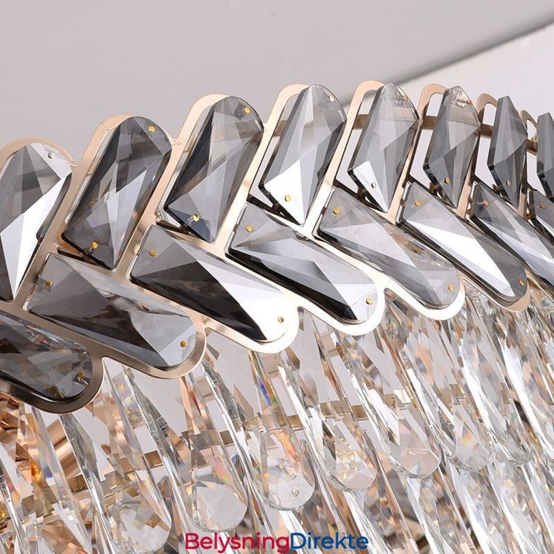 Krystall Pendellampe Gullfarget Taklampe