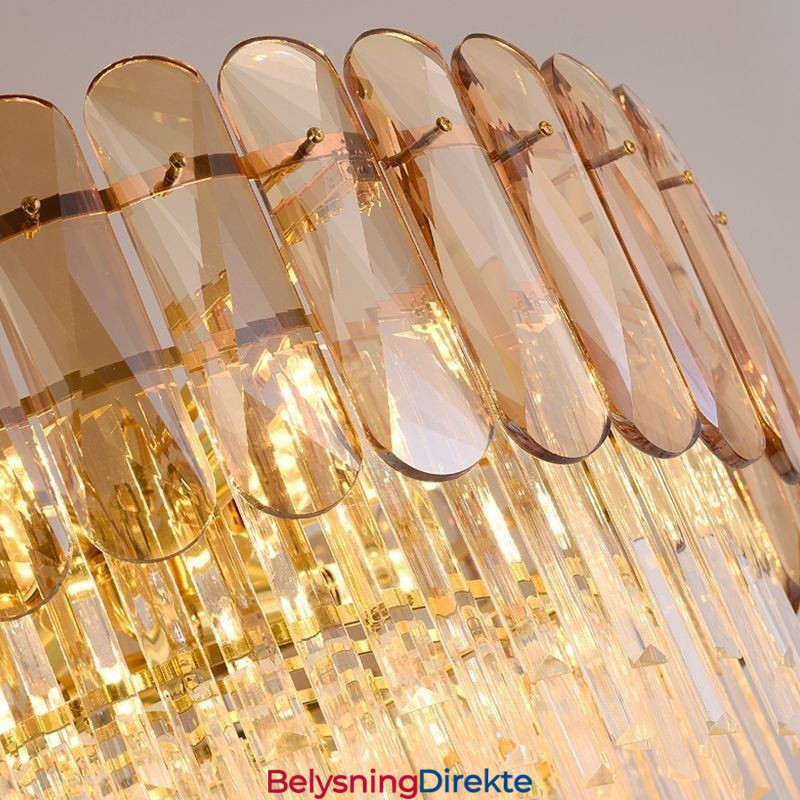 Luksuriøs Pendellampe Krystallgull Taklampe