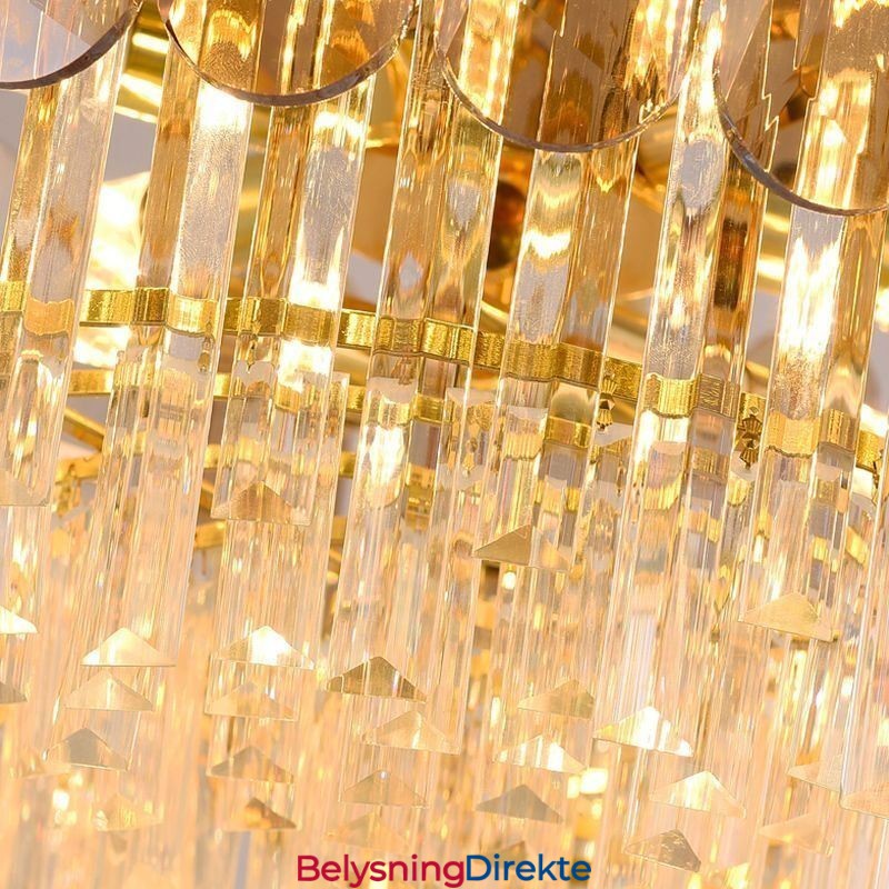 Luksuriøs Pendellampe Krystallgull Taklampe