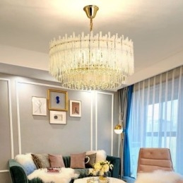 Krystall Rund Korall Taklampe Pendellampe